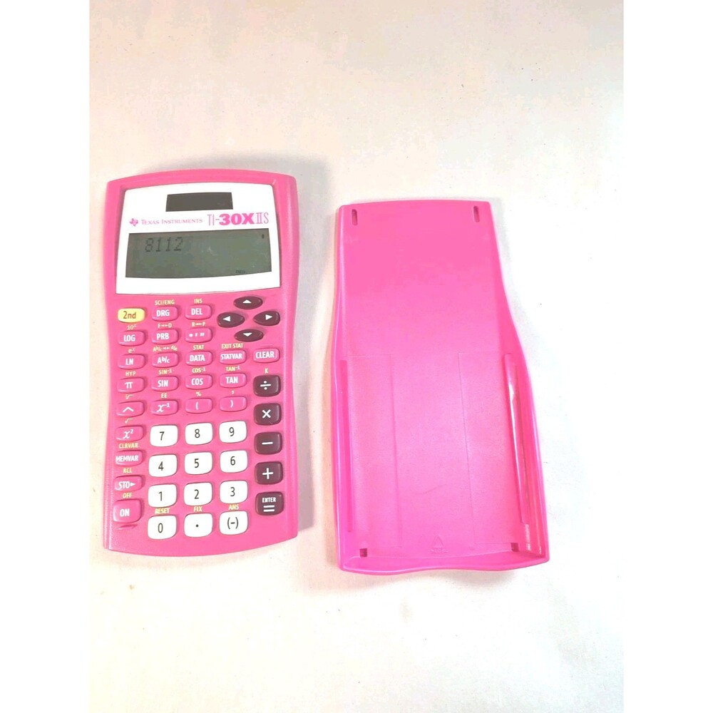 Texas Instruments TI-30X IIS Handheld Calculator Pink With Cover Tested Works